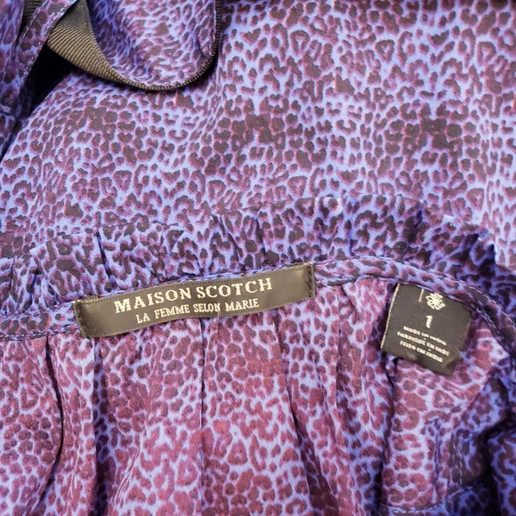 Scotch & Soda Purple Patterned Belted Dress, Sz S - Picture 5 of 6